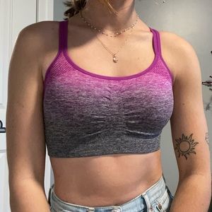 Purple/Grey Sports Bra